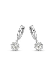 White gold ear jewelry, 0.36 CT Diamond, Hearts & Arrows