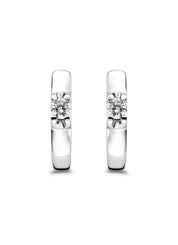 Witgouden solitair oorstekers, 0.64 ct diamant, Groeibriljant