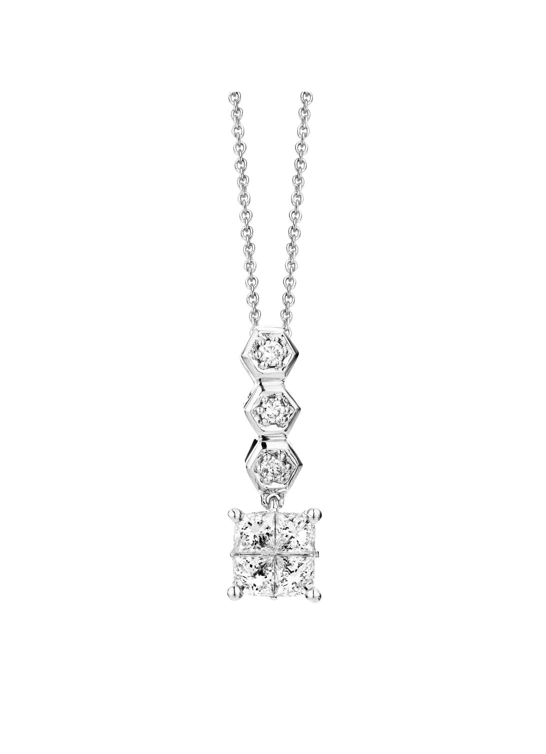 White gold pendant, 0.57 CT Diamant, Fourever