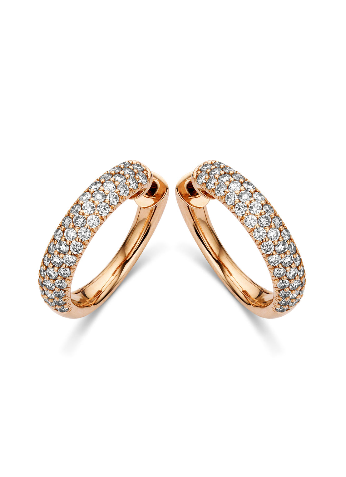 Roségouden Evens jewelry, 1.28 CT Diamond, Caviar