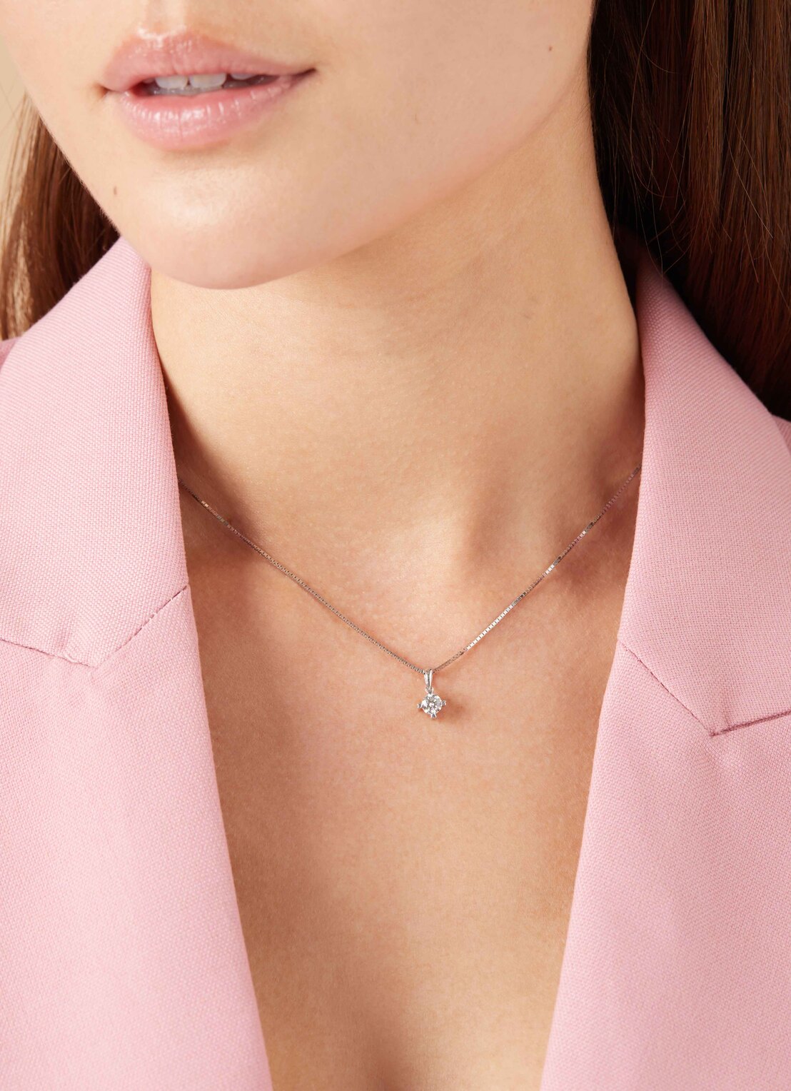 White gold pendant, 0.30 CT Diamant, Hearts & Arrows