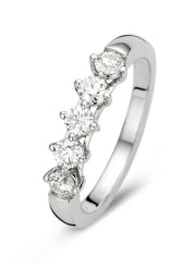White gold ring, 0.50 CT Diamant, Hearts & Arrows