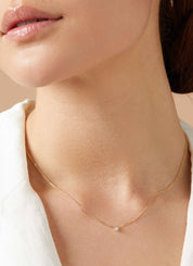 Yellow Gouden Collier, 0.05 CT Diamant, Joy