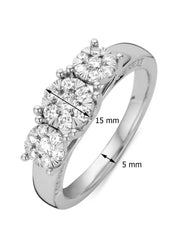 White gold ring, 0.58 ct diamond, Enchanted