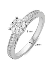 White gold ring, 0.32 ct diamond, Enchanted