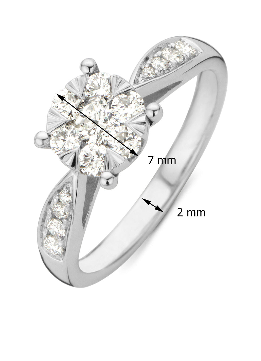 Witgouden ring, 0.57 ct diamant, Enchanted