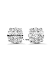 White gold earring 14 carat, 0.18 ct diamond, Enchanted