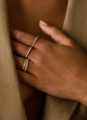 Gouden ring, 0.14 ct diamant, Ensemble