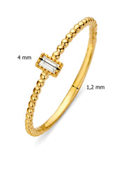 Yellow gold ring, 0.05 ct diamond, joy