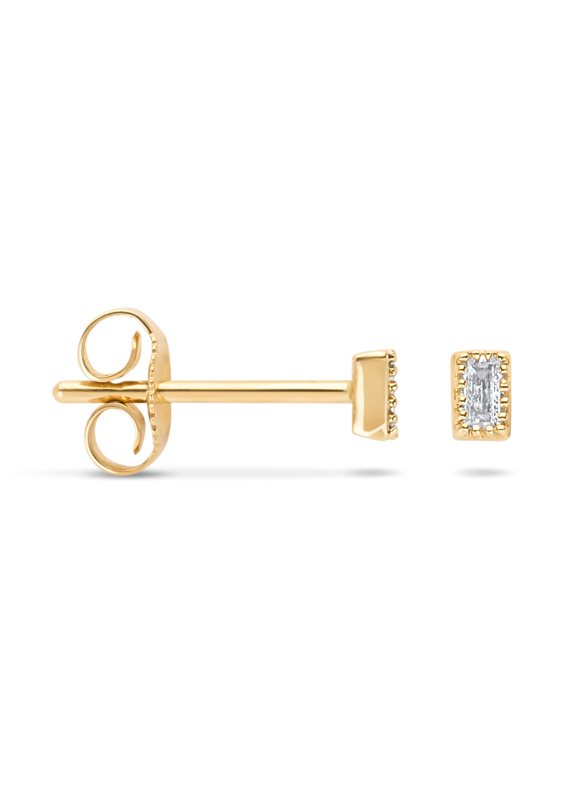Yellow gold ear jewelry, 0.09 ct diamond, joy