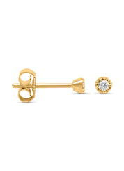 Yellow gold ear jewelry, 0.06 ct diamond, joy