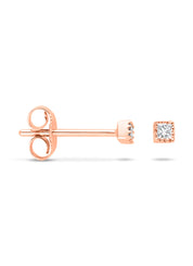 Roségouden Earnems, 0.08 CT Diamant, Joy
