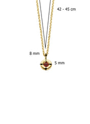 Birthstones geelgouden collier robijn, Juli