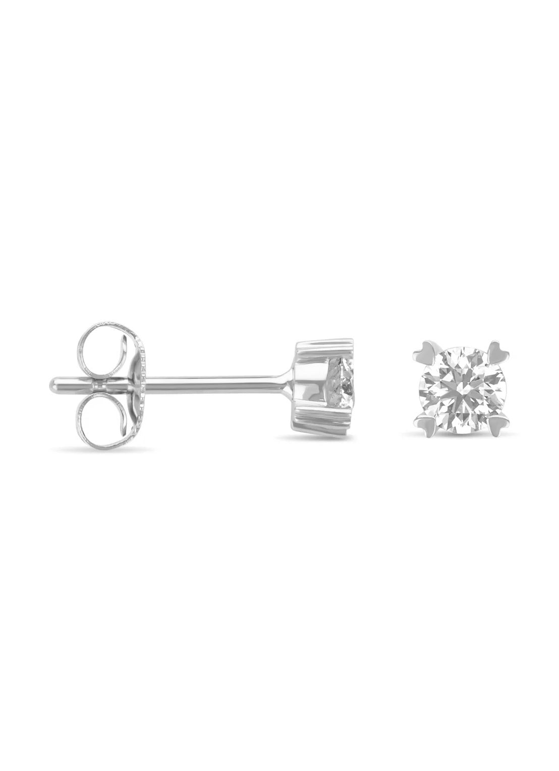 White gold ear jewelry, 0.48 CT Diamond, Hearts & Arrows