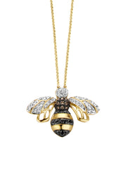 Yellow gold pendant, 0.28 CT Diamant, Queen Bee