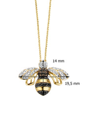 Yellow gold pendant, 0.28 CT Diamant, Queen Bee