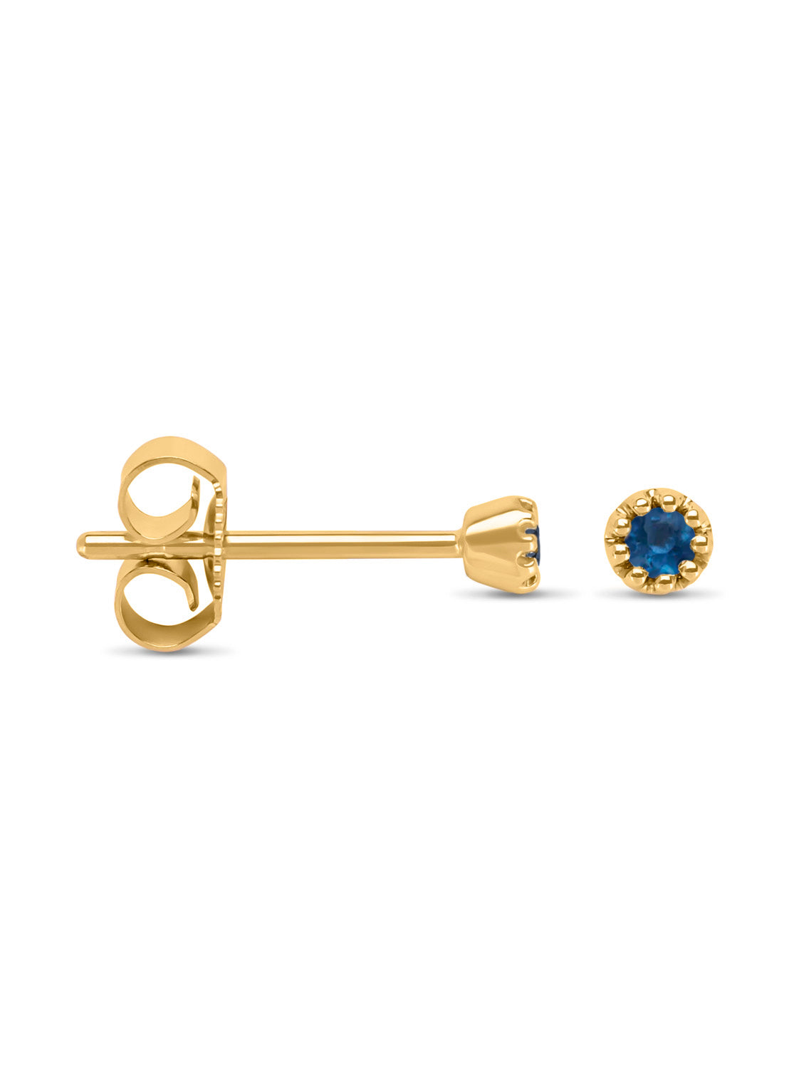 Yellow gold ear jewelry, 0.10 ct blue sapphire, joy