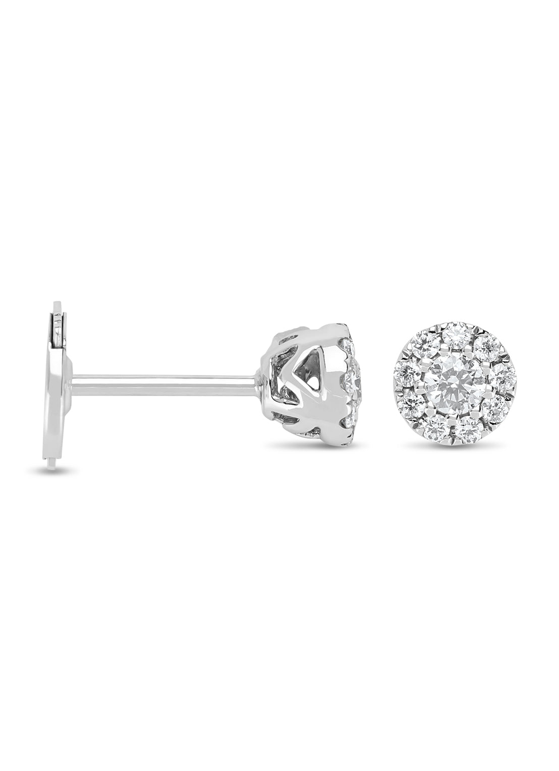 Witgouden oorsieraden, 0.41 ct diamant, Hearts & Arrows
