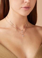 White gold pendant, 0.16 CT Diamant, Hearts & Arrows