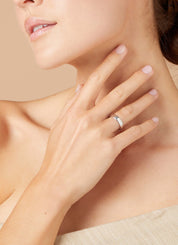 Witgouden 14 kt trouwring, Wedding