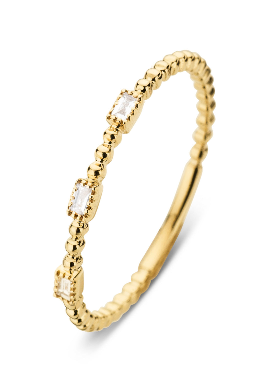 Yellow gold ring, 0.06 ct diamond, joy