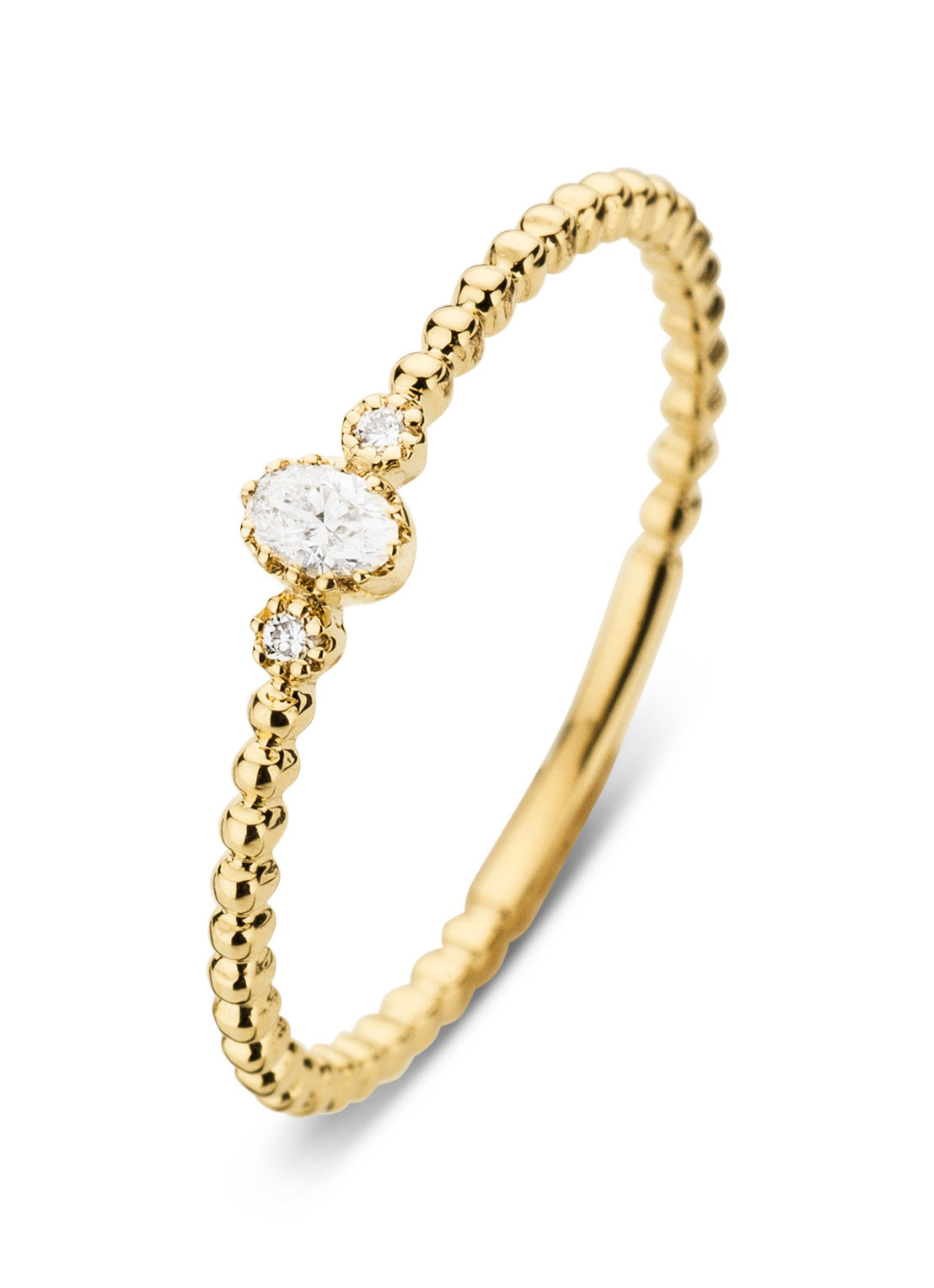 Geelgouden ring, 0.09 ct diamant, Joy