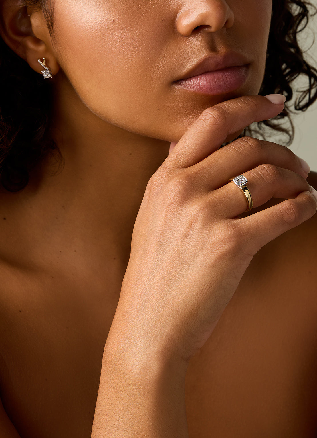 Gold ear jewelry, 0.54 CT Diamant, Fourever