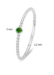 Witgouden ring, 0.04 ct smaragd, Joy