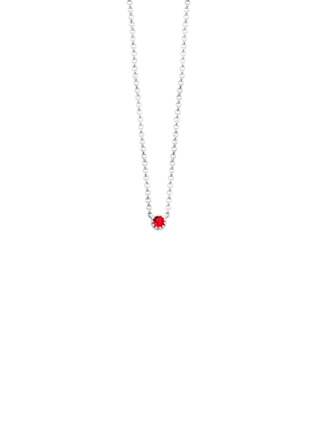 White Gouden Collier, 0.05 CT Robijn, Joy