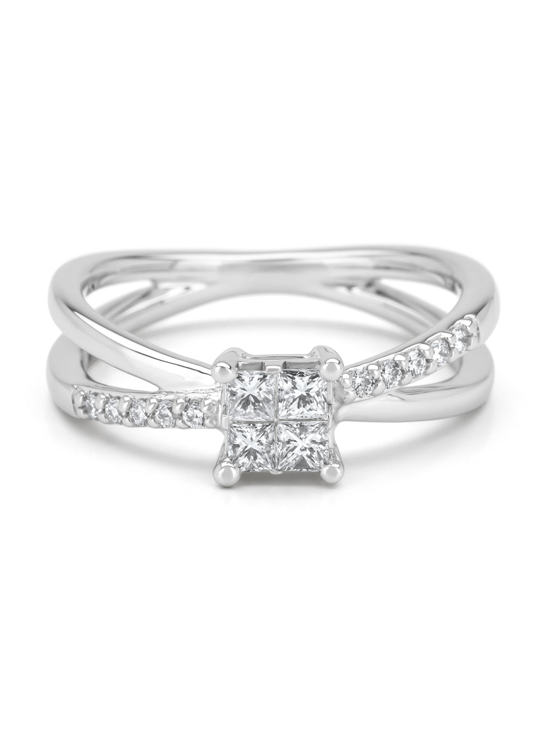 Witgouden ring, 0.31 ct diamant, Fourever