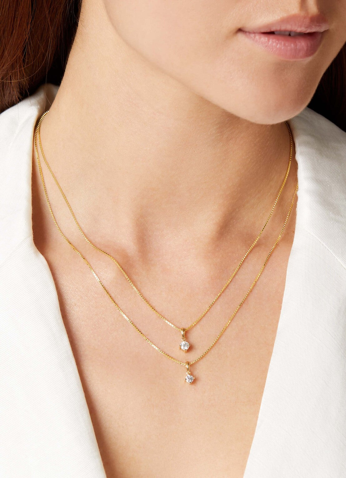 Yellow gold pendant, 0.16 CT Diamant, Hearts & Arrows