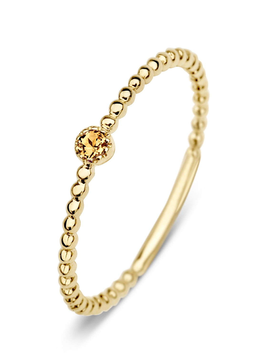Yellow gold ring, 0.04 ct citrien, joy