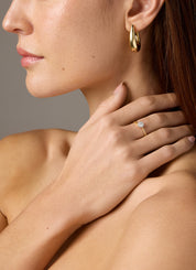 Gouden ring, 0.20 ct diamant, Hearts & Arrows