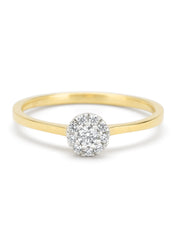 Gouden ring, 0.20 ct diamant, Hearts & Arrows