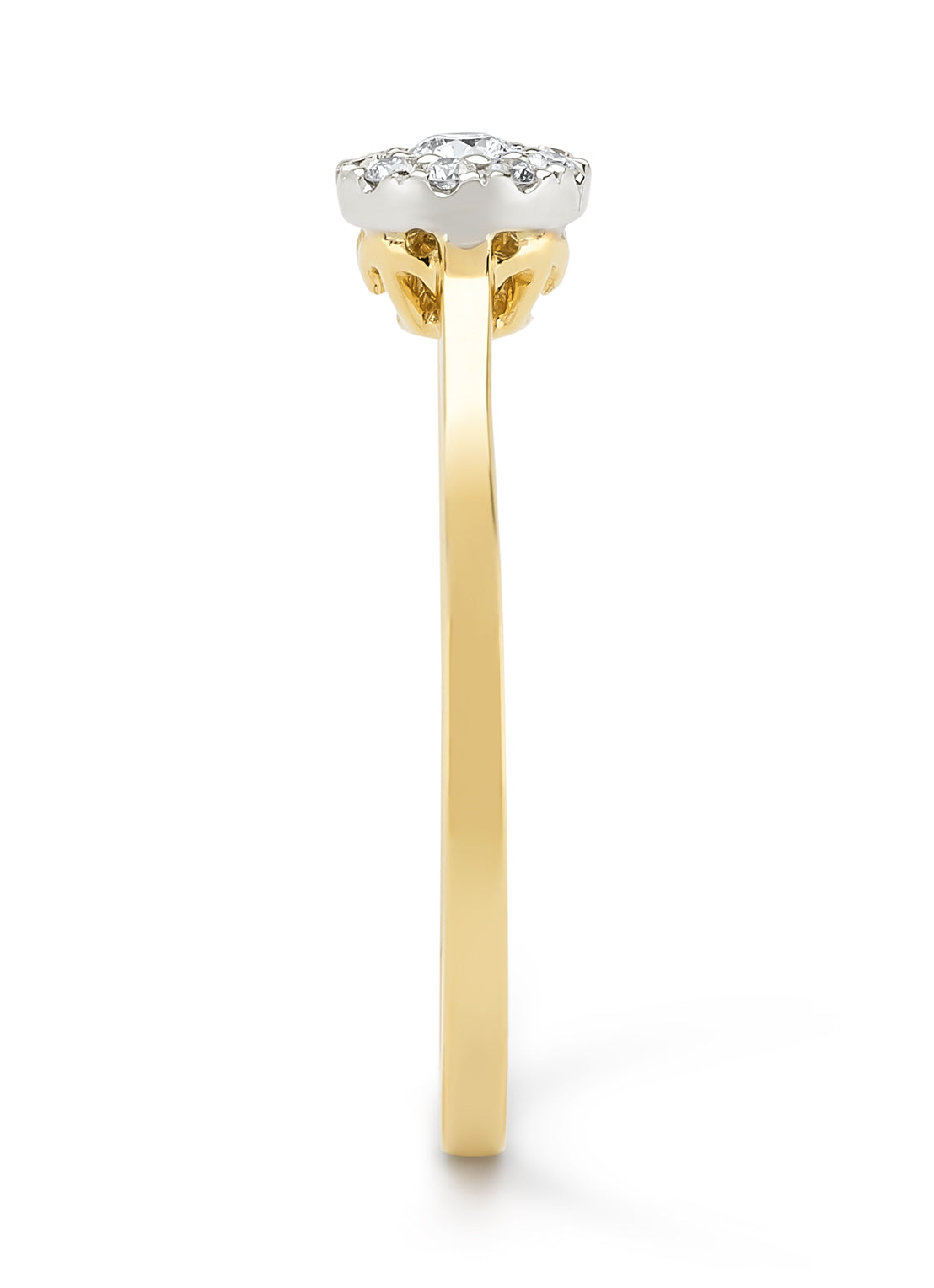 Gouden ring, 0.20 ct diamant, Hearts & Arrows