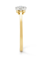 Gouden ring, 0.20 ct diamant, Hearts & Arrows