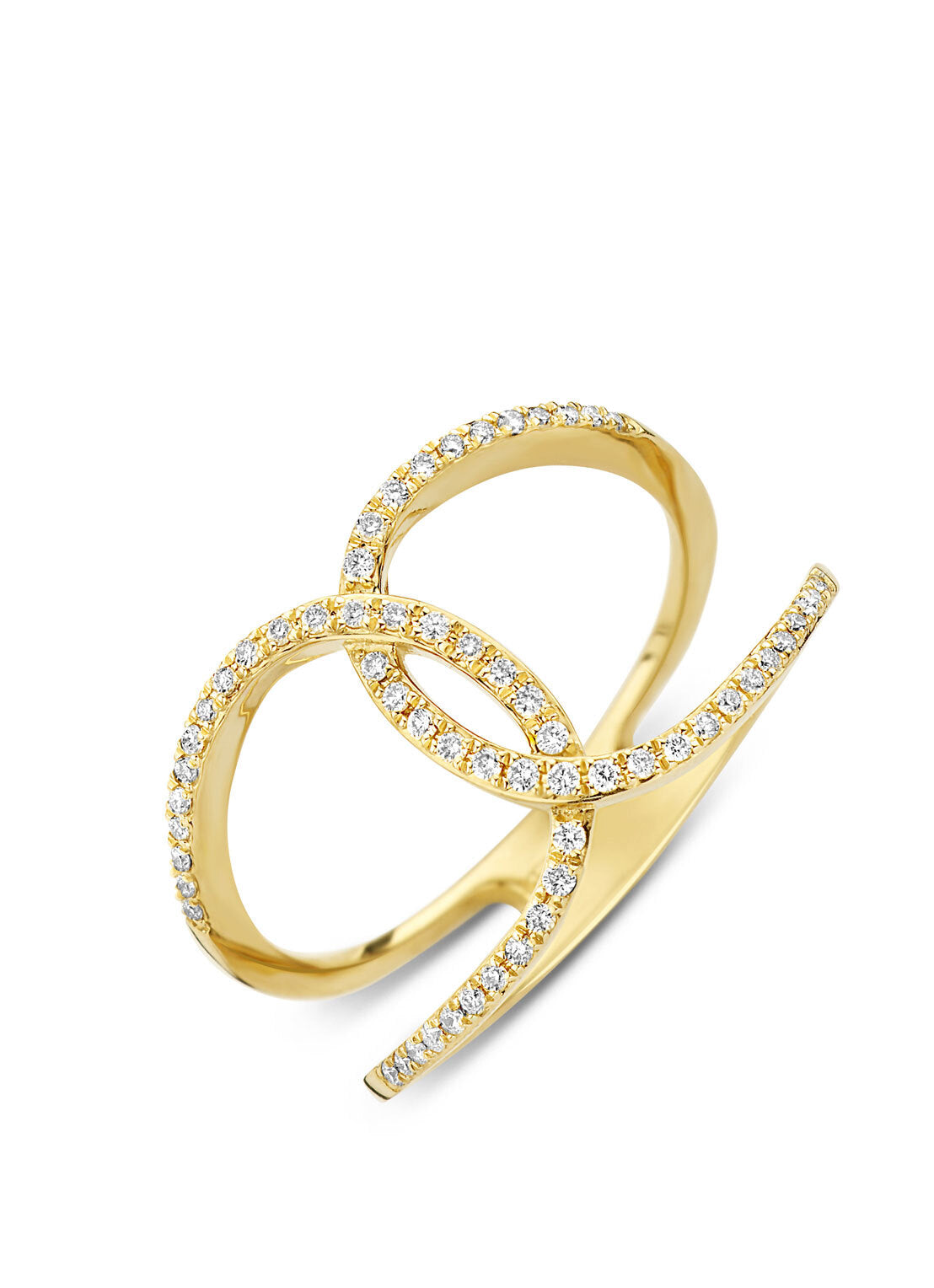 Yellow gold ring, 0.19 ct diamond, like a star