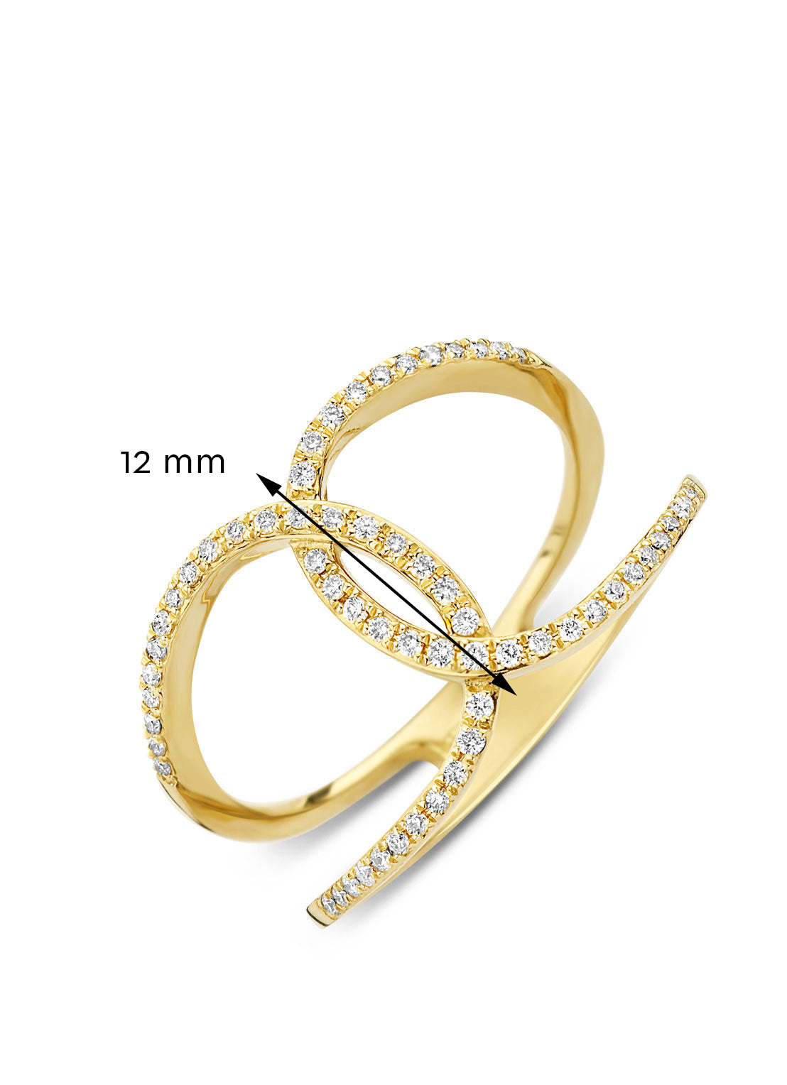 Yellow gold ring, 0.19 ct diamond, like a star