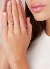 Yellow gold ring, 0.15 CT Diamant, Hearts & Arrows
