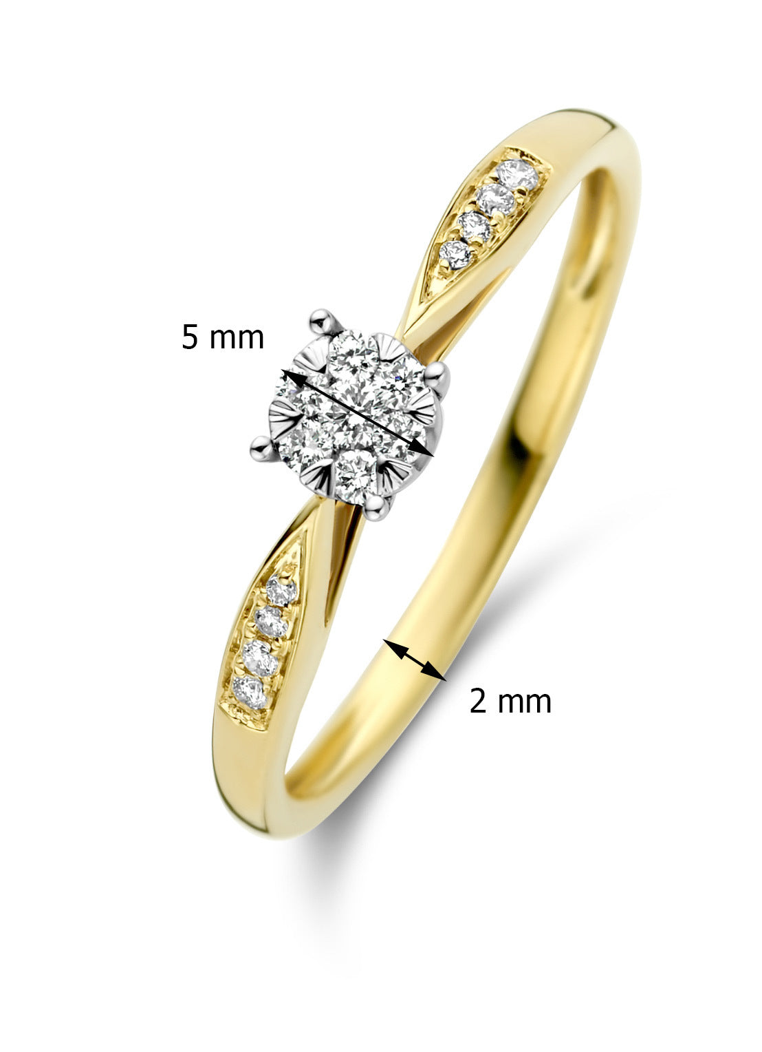 Golden ring, 0.15 ct Diamond, Enchanted