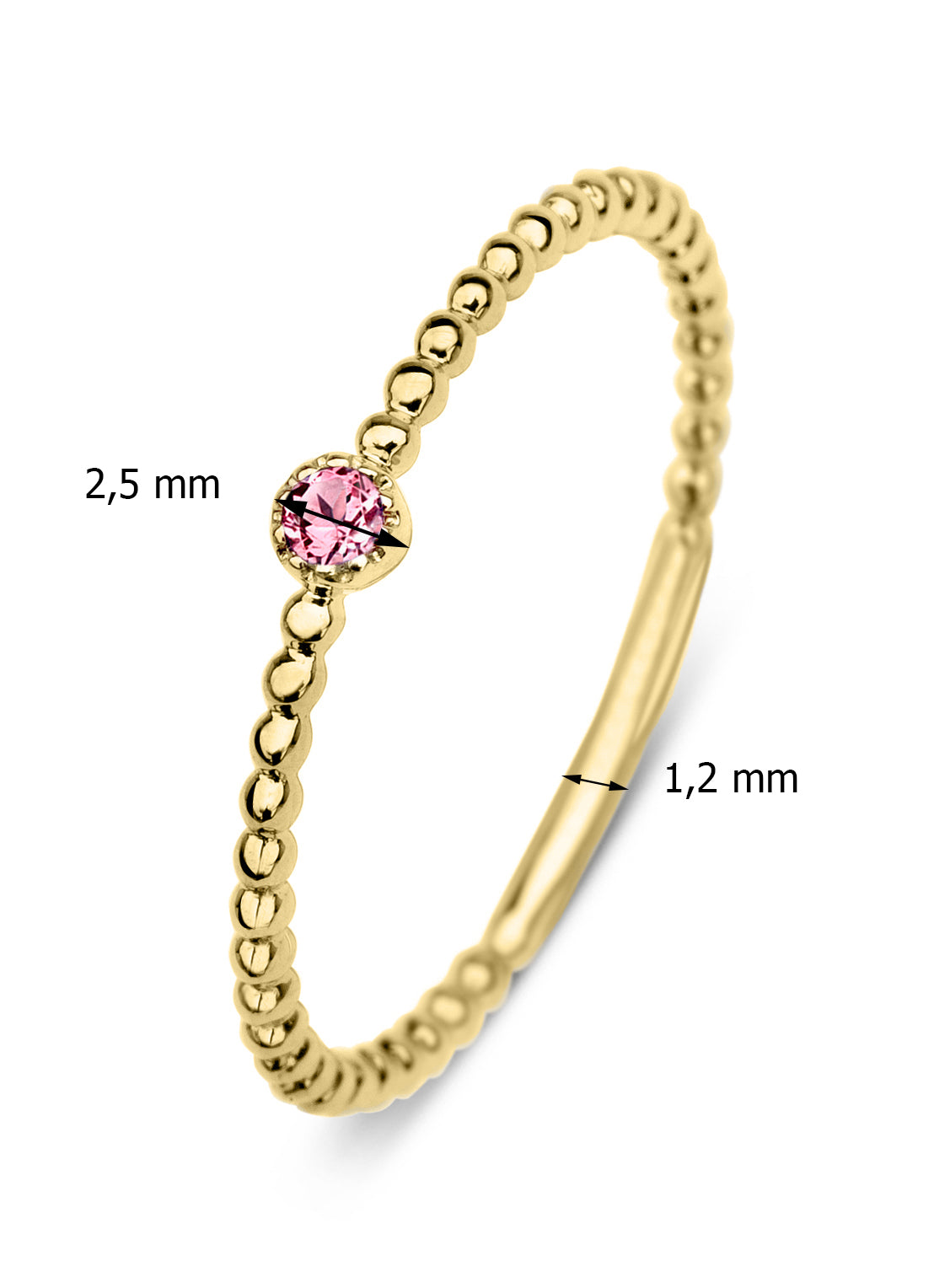 Yellow gold ring, 0.04 CT Tourmalijn, Joy