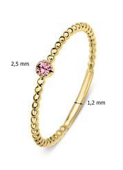 Yellow gold ring, 0.04 CT Tourmalijn, Joy