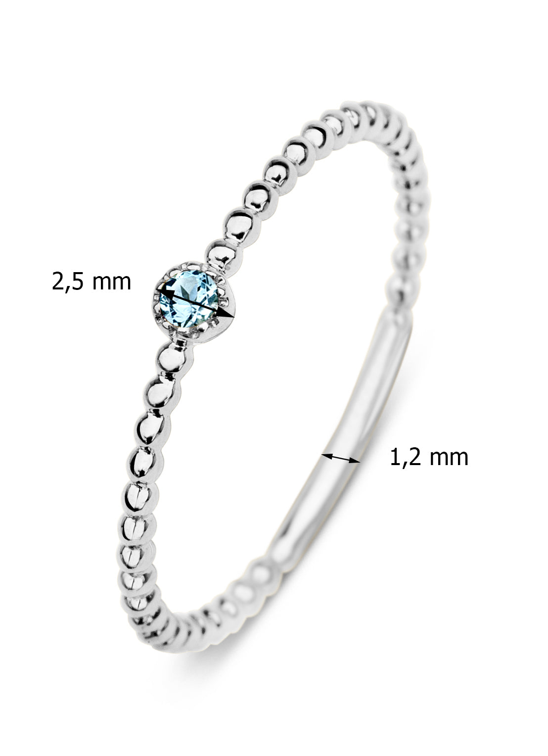 Witgouden ring, 0.04 ct topaas, Joy