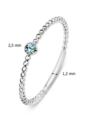 Witgouden ring, 0.04 ct topaas, Joy