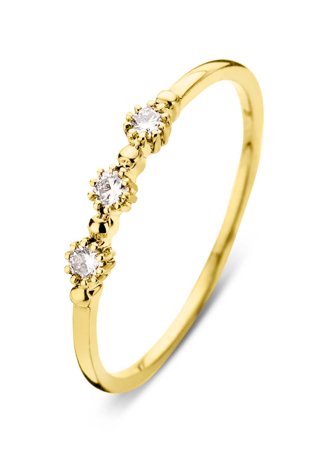 Geelgouden ring, 0.10 ct diamant, Joy
