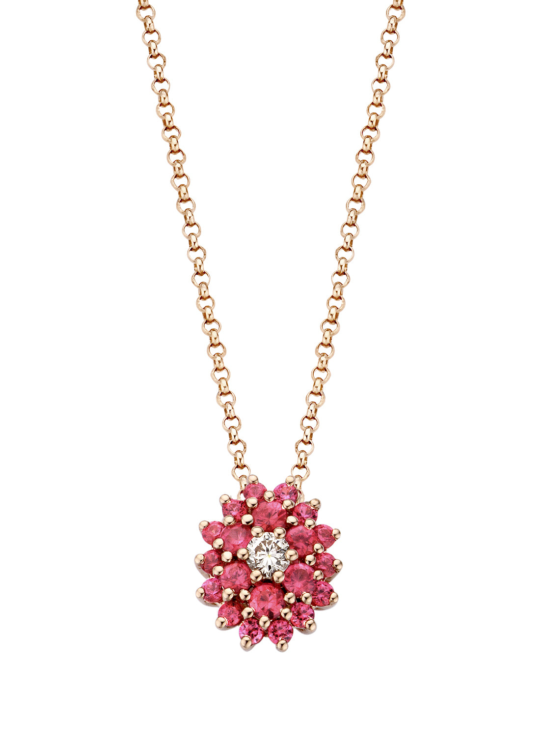 Roségouden hanger, 0.04 ct diamant, Majestic