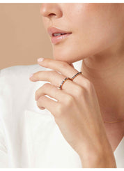 Yellow gold ring, 0.37 ct blue sapphire, ensemble