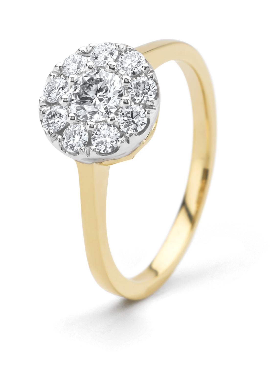 Gouden ring, 0.65 ct diamant, Hearts & Arrows