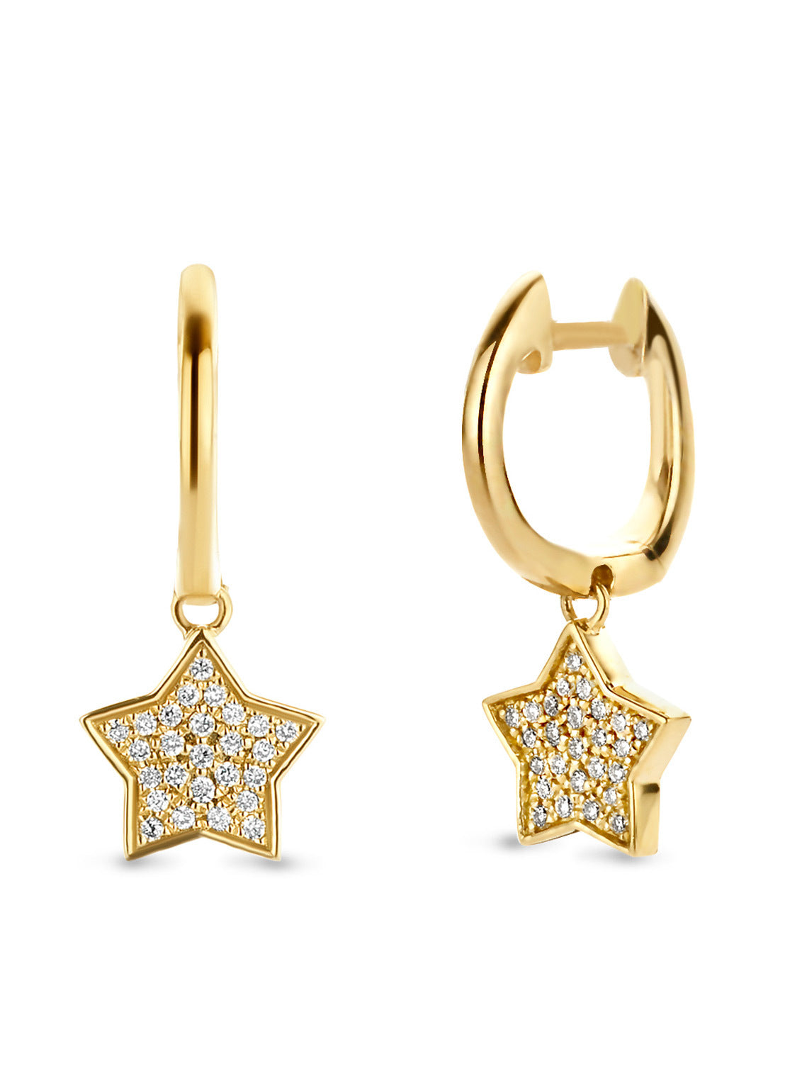 Yellow gold ear jewelry, 0.11 ct diamond, Dreamer