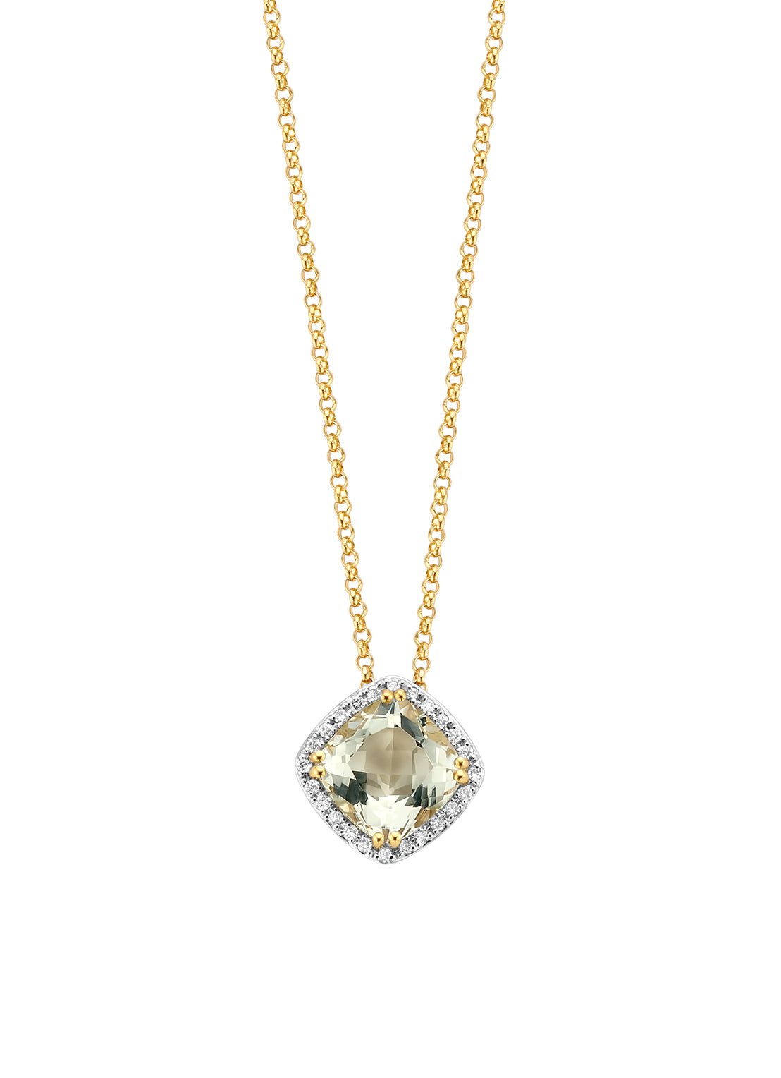 Yellow Gouden Collier, 1.61 CT Green Amethist, Fiesta